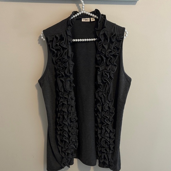 Cato Charcoal Gray ruffle vest size xl - Picture 1 of 6